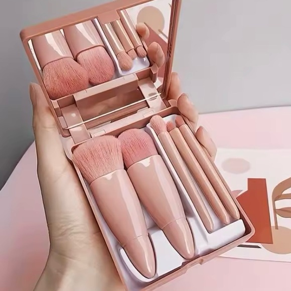 Other - 3/$15 Pink Compact Makeup Brush Set for Women